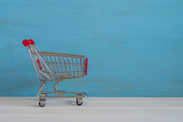 shopping cart on the table