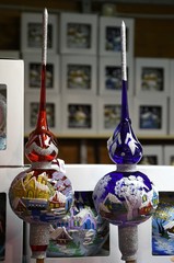 Wall Mural - Handmade Christmas balls in a Christmas market in the center of Florence, Italy.