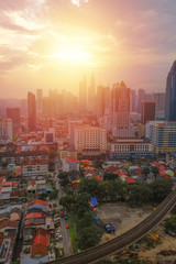 Wall Mural - Beautiful sunset view at Cityscape of Kuala Lumpur