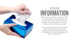 Box hygiene napkins in hand on a white background isolation, space for text