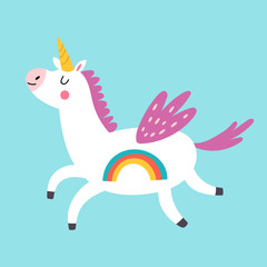  Cute unicorn character design.