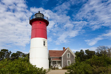 Nauset Light On The Cape Cod National Seashore Near Eastham, Massachusetts. It Is The Light On The Cape Cod Potato Chip Package.