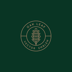 Poster - Vector logo design template with oak leaf - abstract emblem and symbol