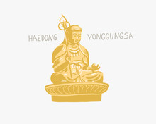 Golden Buddha In Haedong Yonggungsa Seaside Temple In Busan, South Korea