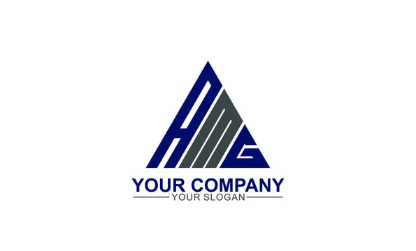 creative simple modern strong initial AMG Logo template vector icon for any business,  accounting, consulting, fitness, real estate. constructions