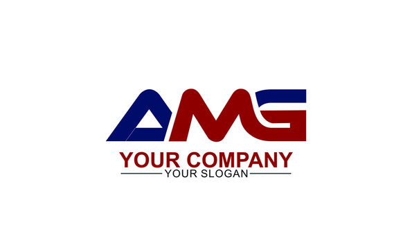 creative simple modern strong initial AMG Logo template vector icon for any business,  accounting, consulting, fitness, real estate. constructions