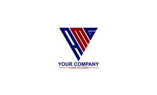 creative simple modern strong initial AMG Logo template vector icon for any business,  accounting, consulting, fitness, real estate. constructions