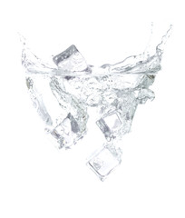 Aufkleber - Water splash and drop on white background