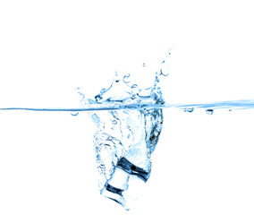 Aufkleber - Water splash and drop on white background