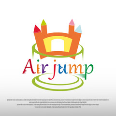 bouncy castle or air jump flat icon