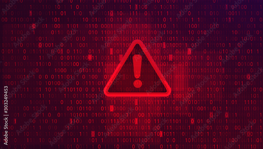 Wall Mural Cyberspace Datum Abstract Red Background With Binary 
