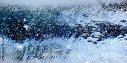 Abstract frozen water.Ice texture winter background