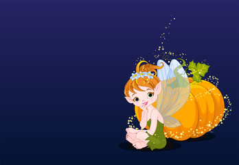 Sticker - Fairy and Pumpkin