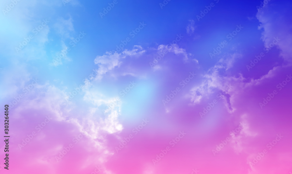 The magical imagination of the sky, the magic of the sky, the pastel clouds for background images and the placement of beautiful letters - obrazy, fototapety, plakaty 