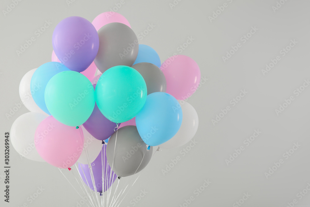 Air balloons on light background