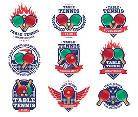 Wall Mural - table tennis, ping pong vector logotype, emblem, design collections