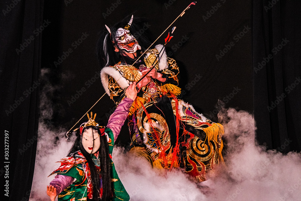 日本文化・地域芸能「神楽」、広島神楽・石見神楽 Stock Photo