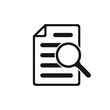 © Maksim - File search icon, document search, vector isolated. Document with magnifier loupe business concept.