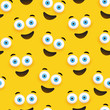 © bagotaj - Seamless Pattern of Smiling Emoji with Pop Out Eyes on Yellow Background