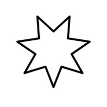 Star Seven Pointed Line Style Icon