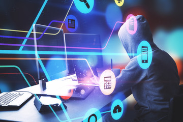 Poster - Technology and hacking concept