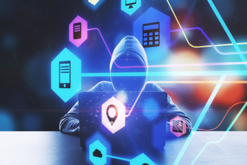 Poster - Network and hacking concept