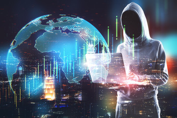 Poster - Global data and hacking concept