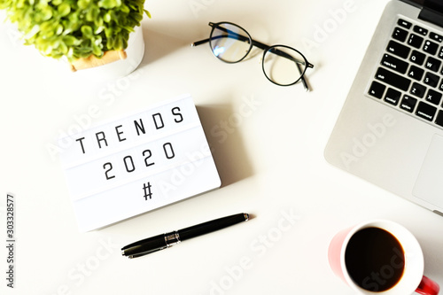 Fotomural TRENDS 2020 Business Concept,Top view