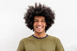© mimagephotos - Front portrait of handsome young North African man smiling by white background