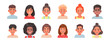 © tynyuk - Set of avatars of children characters. Happy faces of boys and girls of different nationalities