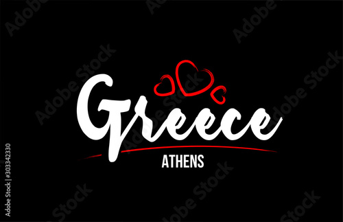 Dekoracja na wymiar  grecja-kraj-na-czarnym-tle-z-czerwonym-sercem-milosci-i-jej-stolicy-ateny