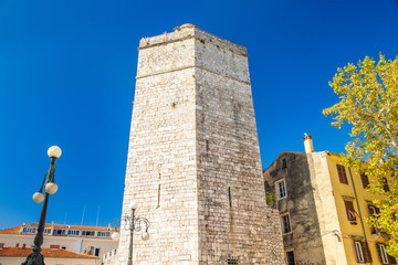 Captain's tower on Five wells square in Zadar, Dalmatia, Croatia