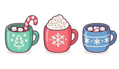 Wall Mural - Christmas hot drink cup set