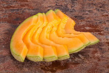 Sliced tasty sweet sliced melon