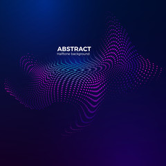 Poster - abstract colorful halftone background. halftone design element motion effect. warp dots surface. vec