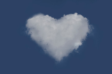 Wall Mural - cloudy with a heart shape in the blue sky. cloud's heart.