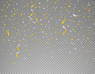 Aufkleber - Golden confetti on dark background. Vector illustration