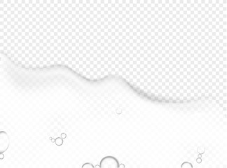 Poster - White foam on transparent background vector illustration