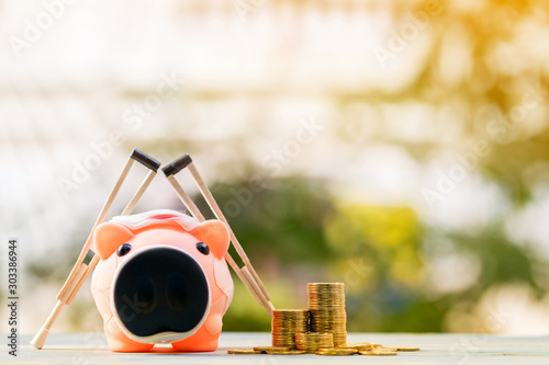 Sick Piggy Bank Use Underarm Crutches And Stacked Gold Coin On Sunlight In The Public Park Saving Money For Buy Health Insurance Concept Buy This Stock Photo And Explore Similar Images