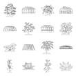 Isolated object of greenhouse and plant symbol. Collection of greenhouse and garden stock vector illustration.