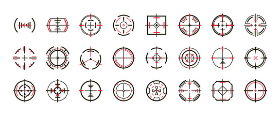 sniper sight vector black set icon. vector illustration sight and target. isolated black icon eye ta