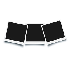 Poster - Set of blank retro polaroid frames with shadow isolated on a white background. Vector illustration EPS10