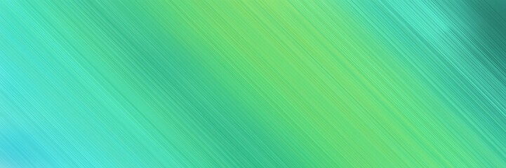 Poster - abstract colorful horizontal business banner background with diagonal lines and medium aqua marine, turquoise and teal blue colors and space for text and image