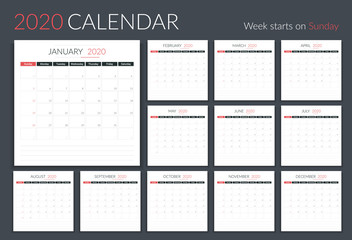 Canvas Print - 2020 Calendar - Planner