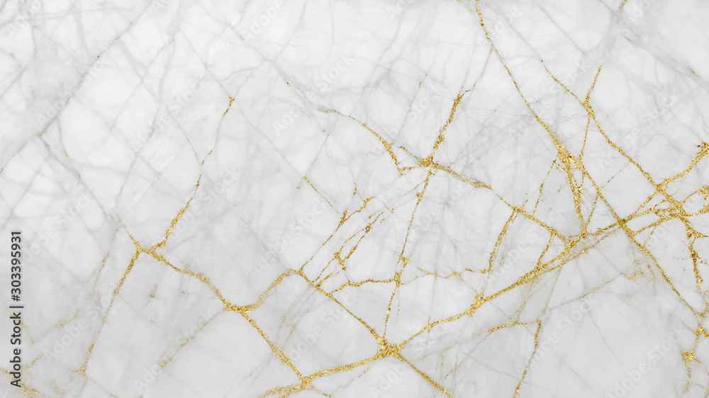 White gold marble texture pattern background with high resolution design for cover book or brochure, poster, wallpaper background or realistic business	 - obrazy, fototapety, plakaty 