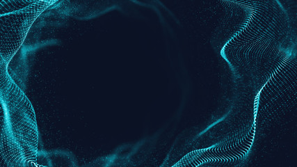 Poster - Digital technology background. Abstract connections. Futuristic sci-fi user interface concept with gradient.  Big data, artificial intelligence, music hud. Blockchain and cryptocurrency