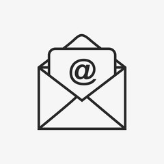 Leinwandbilder - Outline email icon isolated on white background.
