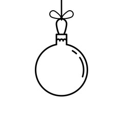 Christmas tree ball icon line symbol vector