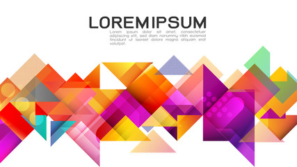 Fototapete - Abstract colorful gradient mixed geometric stripes template and modern overlapping on middle position with space for text. Vector illustration