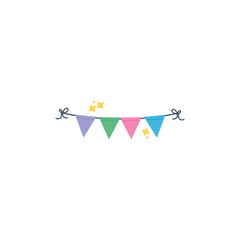 pennants decoration party flat icon design